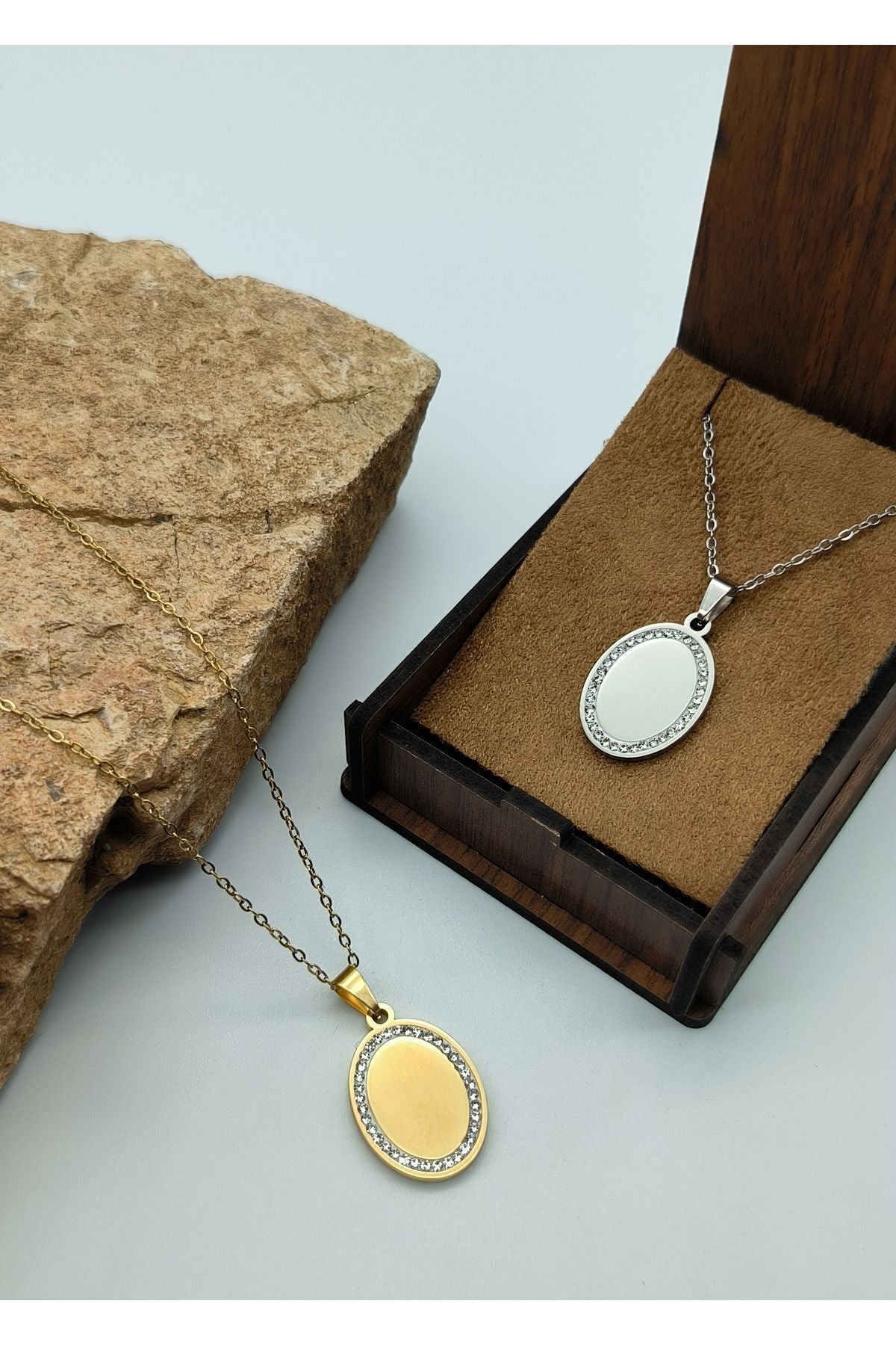 Çelik Plakalı Kolye Çelik Isimli Kolye Isim Dua Ayet Yazılır Unisex Kararmaz