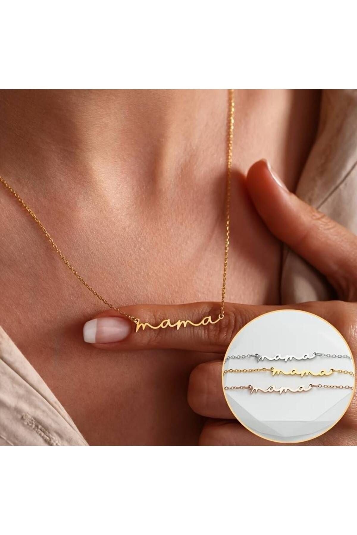 925 Ayar Gümüş Isimli Kolye Istenilen Isim Yazılır