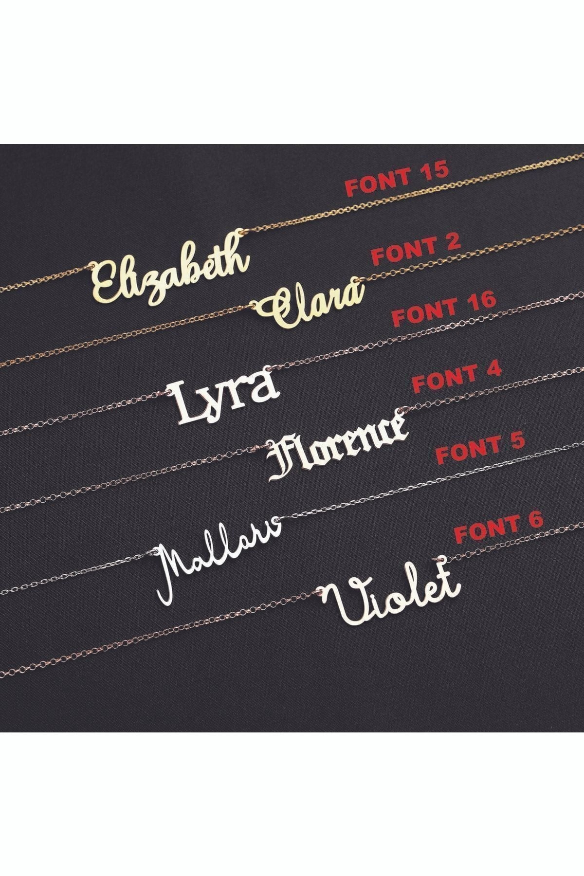 925 Ayar Gümüş Isimli Kolye Kişiye Özel Isim Kolye Altın Kaplama