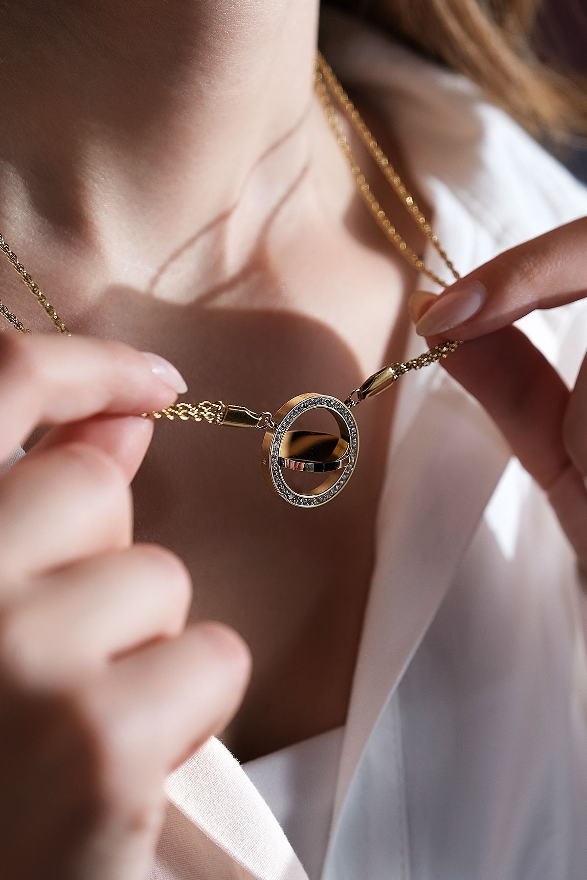 Çelik Çift Yönlü Kolye İsim Tarih Dua Yazılır Kararmaz.