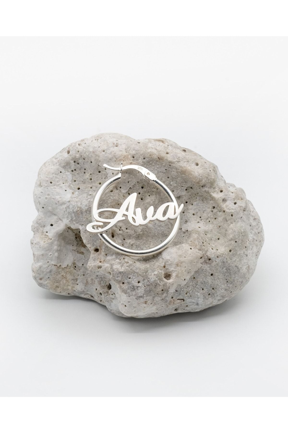 Gümüş İsimli Halka Küpe 2 Adet