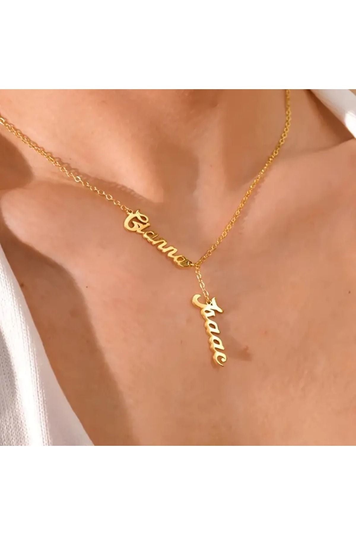 925 Ayar Gümüş Kişiye Özel Çift İsimli Kolye