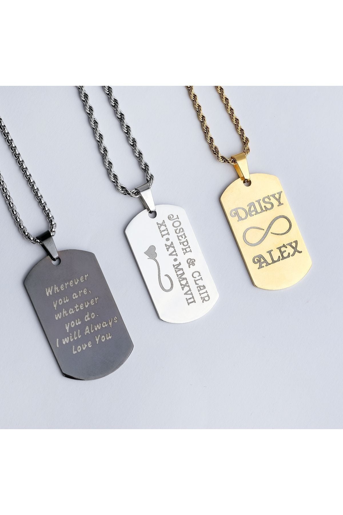 Çelik İsimli Asker Künyesi Modeli Unisex Kolye