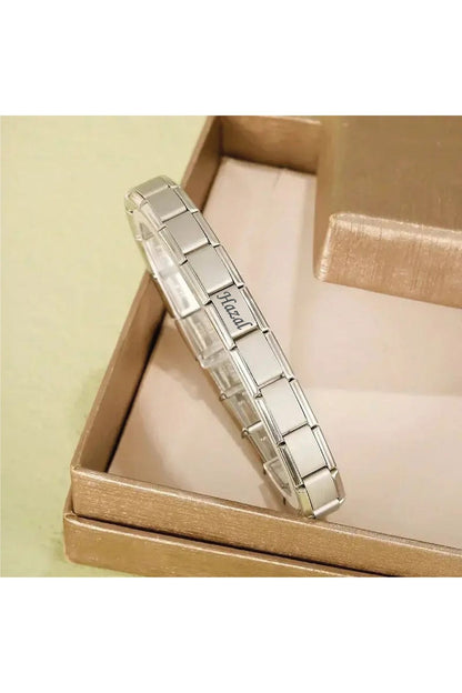Çelik Charm Bileklik Kişiye Özel Isim Yazılı Charm Bileklik