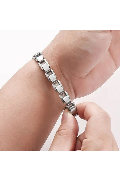 Çelik Charm Bileklik Kişiye Özel Isim Yazılı Charm Bileklik